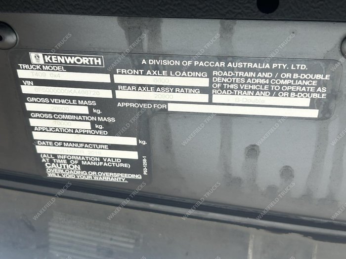 2019 Kenworth T409 White