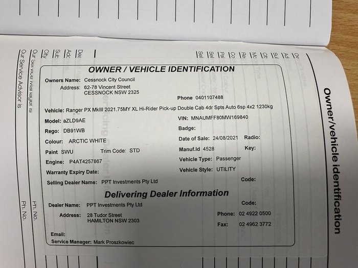 2021 Ford Ranger XL Hi-Rider PX MkIII MY21.75 4x2 Arctic White