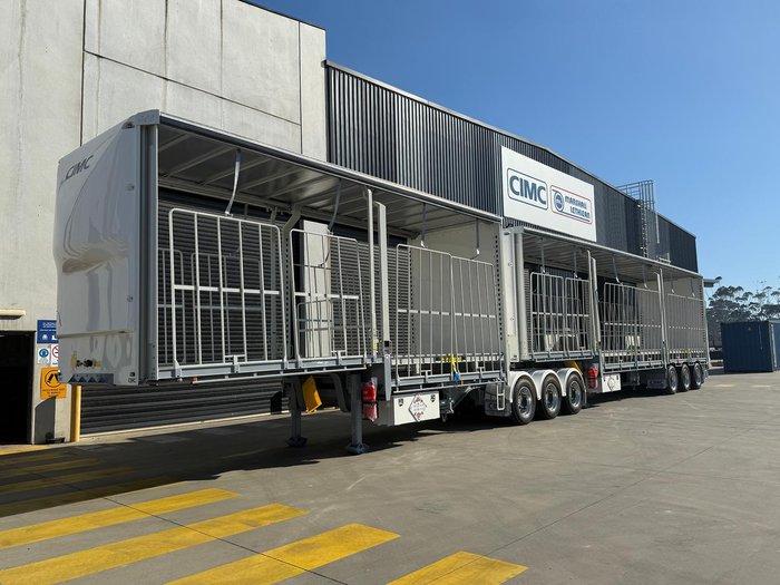 2025 CIMC 34 Pallet Drop Deck Sliding Mezz Posts Curtainsider B Double 