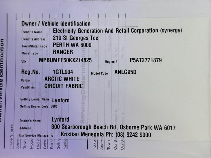 2019 Ford Ranger XLS