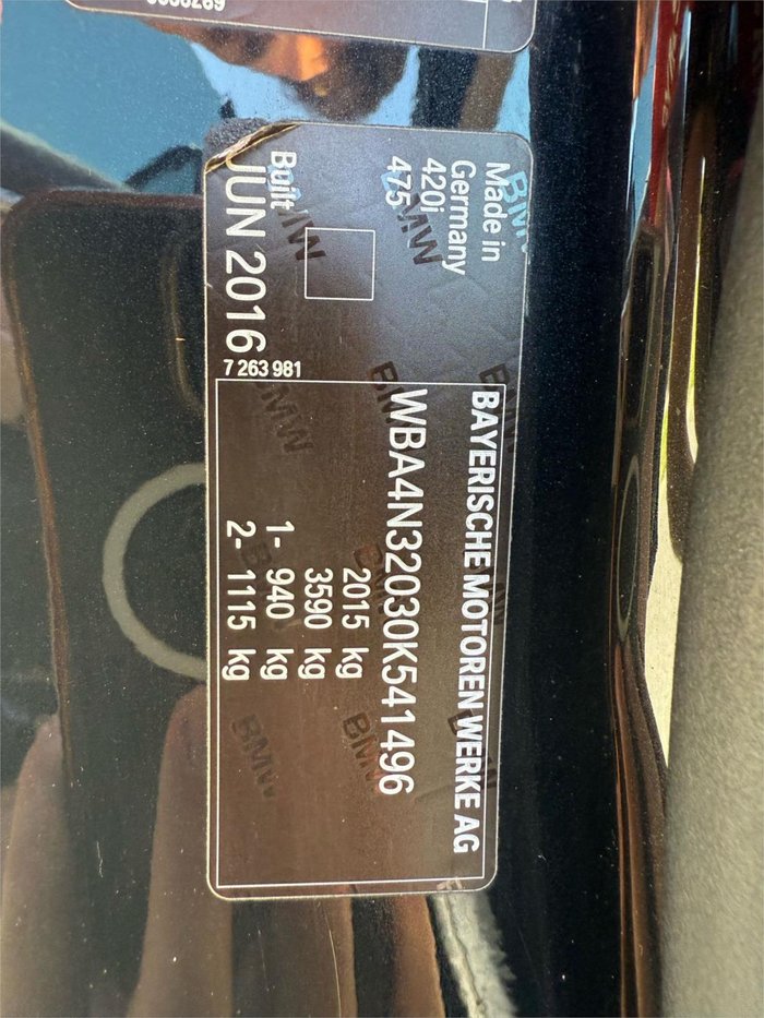 2016 BMW 4 Series 420i Luxury Line