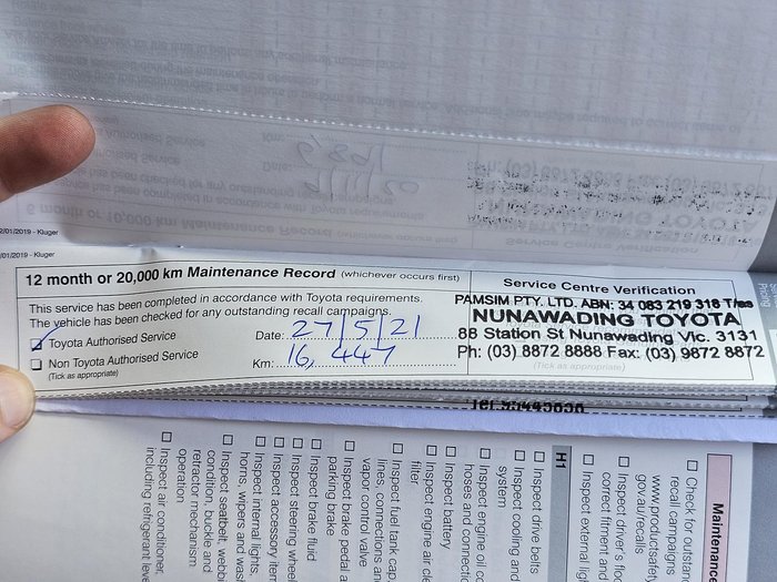 2019 Toyota Kluger GX