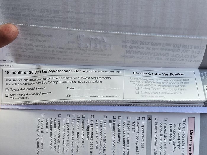 2019 Toyota Kluger GX