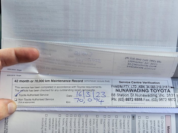 2019 Toyota Kluger GX