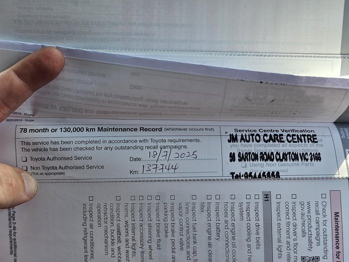 2019 Toyota Kluger GX