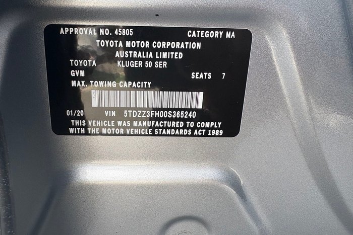 2019 Toyota Kluger GX