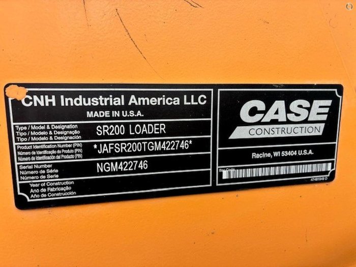 2016 Case CE Sr200 Orange