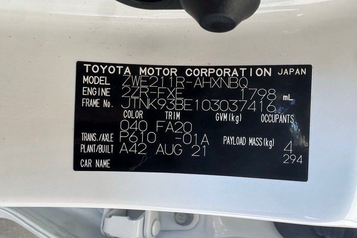 2021 Toyota Corolla Ascent Sport Hybrid