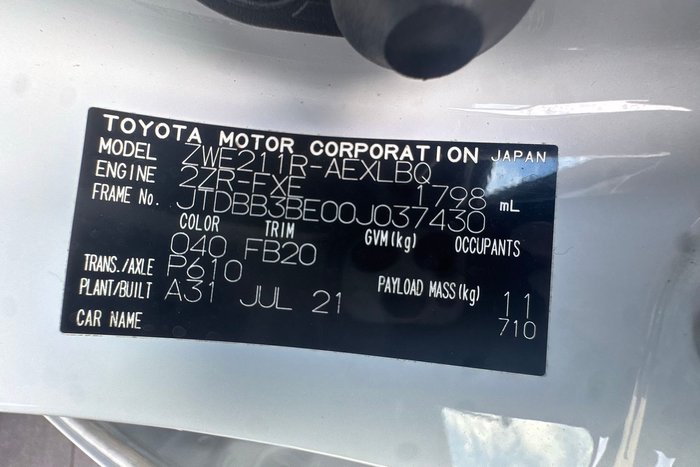 2021 Toyota Corolla Ascent Sport Hybrid