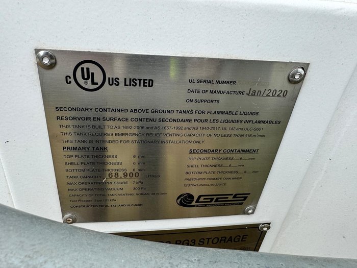 2020 GES TOS-68 Self Bunded Diesel Fuel Tank