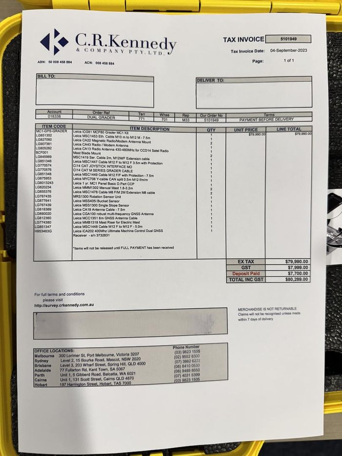 Leica MCP80 Grader GPS MC1 Kit