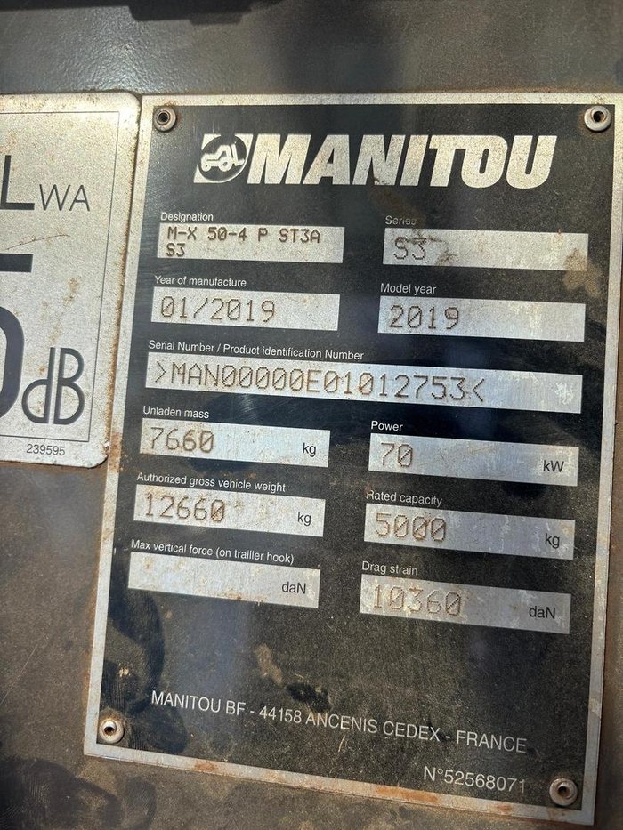 2019 Manitou S3 Forklift