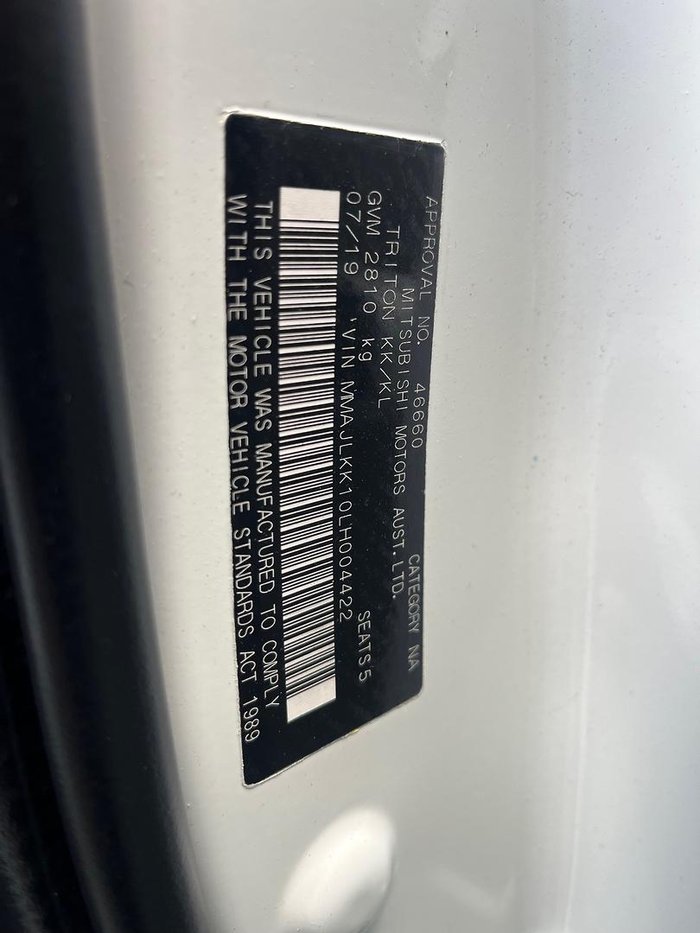2019 Mitsubishi Triton GLX ADAS MR MY20 4x2 White