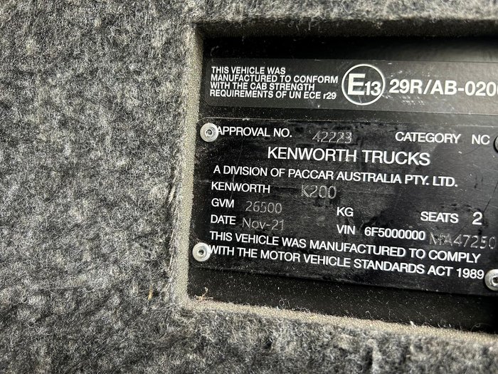 2021 Kenworth K200