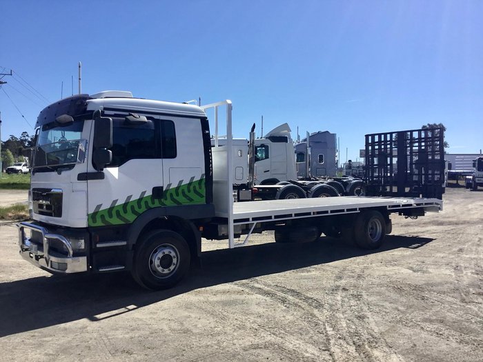 2013 MAN Tgm 15.290 16000Kg Gvm 7,5 Mt Tray Bifold Ramps $85000+Gst MAN TGM 15 290 SLEEPER WHITE