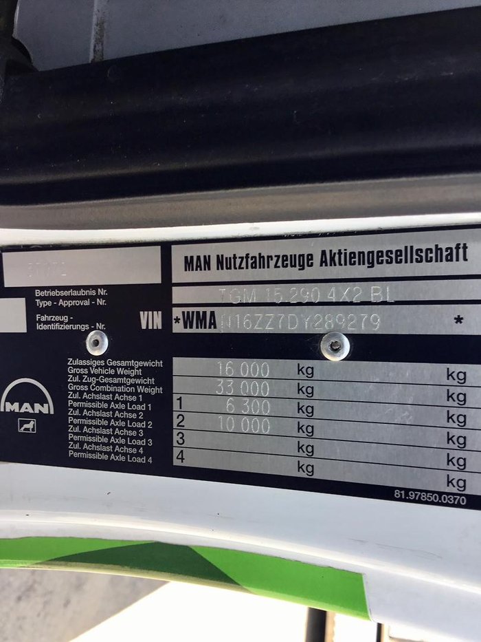 2013 MAN Tgm 15.290 16000Kg Gvm 7,5 Mt Tray Bifold Ramps $85000+Gst MAN TGM 15 290 SLEEPER WHITE