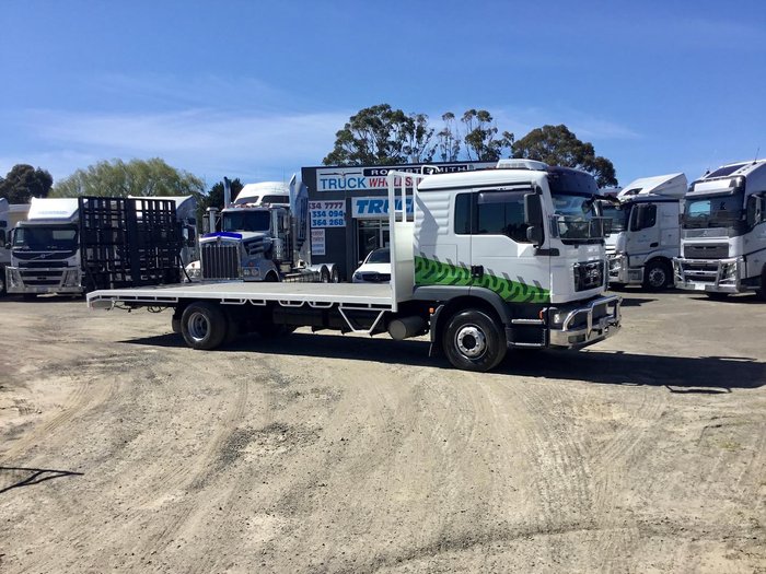 2013 MAN Tgm 15.290 16000Kg Gvm 7,5 Mt Tray Bifold Ramps $85000+Gst MAN TGM 15 290 SLEEPER WHITE