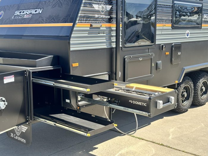 2025 JB Caravans Scorpion Sting Air 21'6 Rear Door