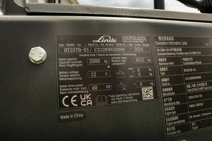 2024 Linde Ht25tb Green