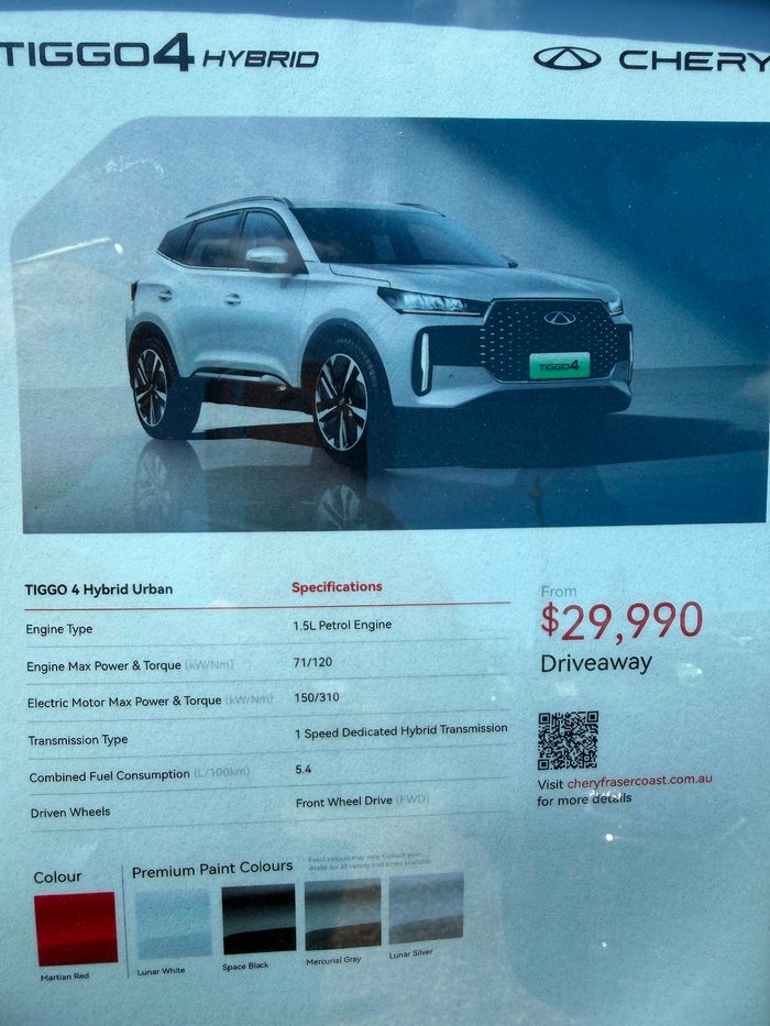 2025 Chery Tiggo 4 Hybrid Urban