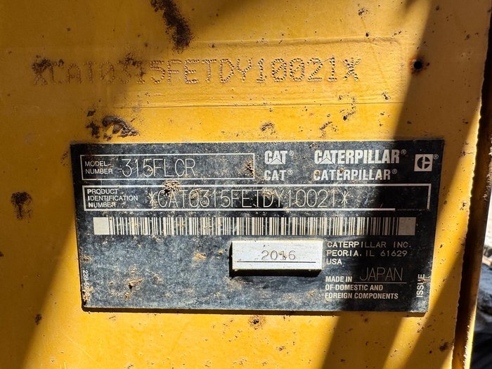 2016 Caterpillar 315Flcr