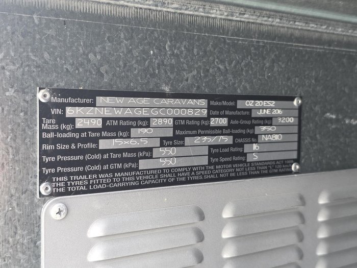 2016 New Age Caravans Oz Classic Oz22cl