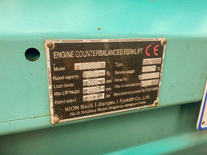 2014 Baoli Cpqd25 Forklift