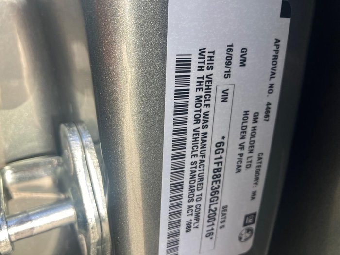 2015 Holden Commodore SV6 VF Series II MY16 Prussian Steel