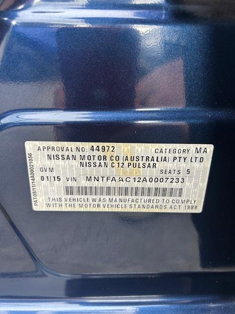 2015 Nissan Pulsar ST C12 Series 2 Deep Sapphire