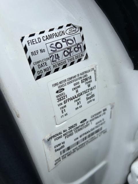 2005 Ford Territory TX SX Winter White