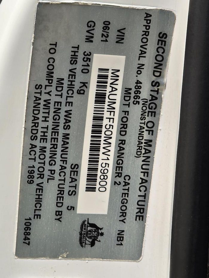 2021 Ford Ranger XL PX MkIII MY21.25 4X4 Dual Range Arctic White