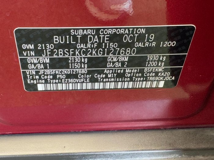 2019 Subaru Outback 3.6R