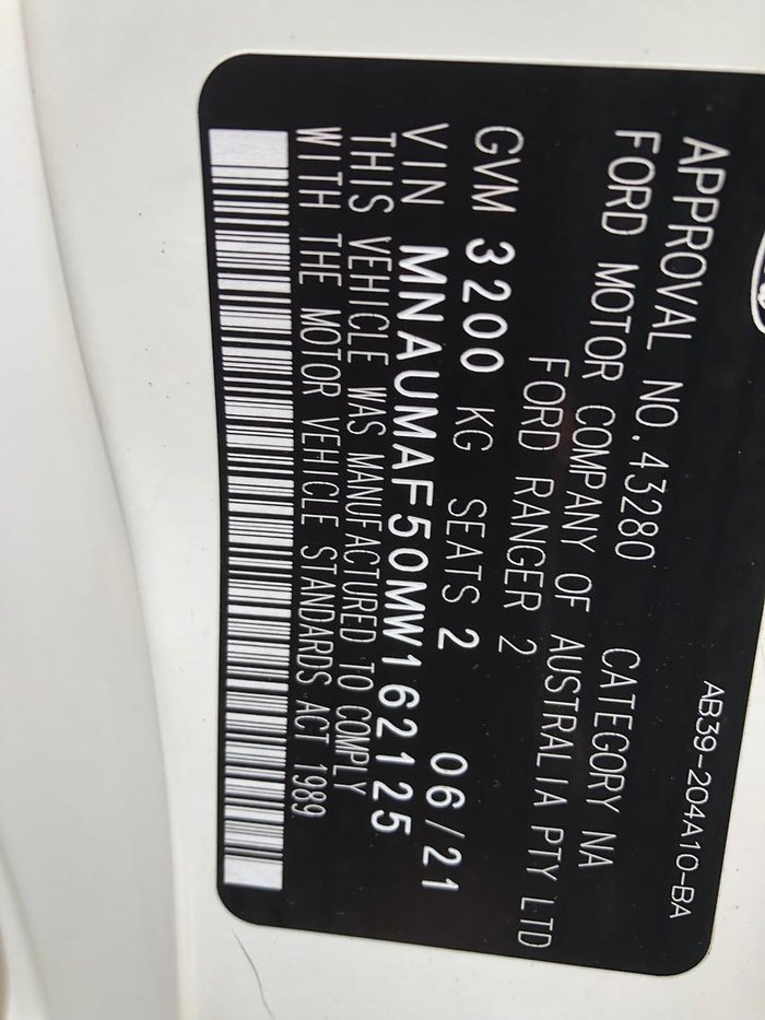 2021 Ford Ranger XL PX MkIII MY21.25 4X4 Dual Range Arctic White