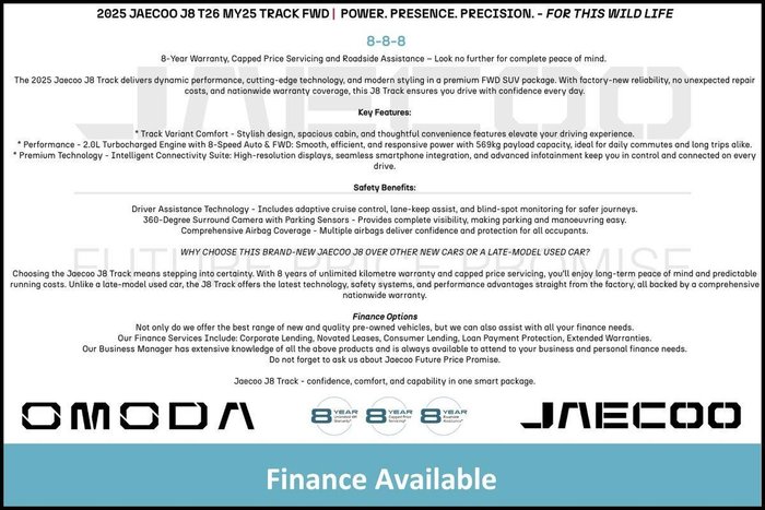 2025 Jaecoo J8 Track