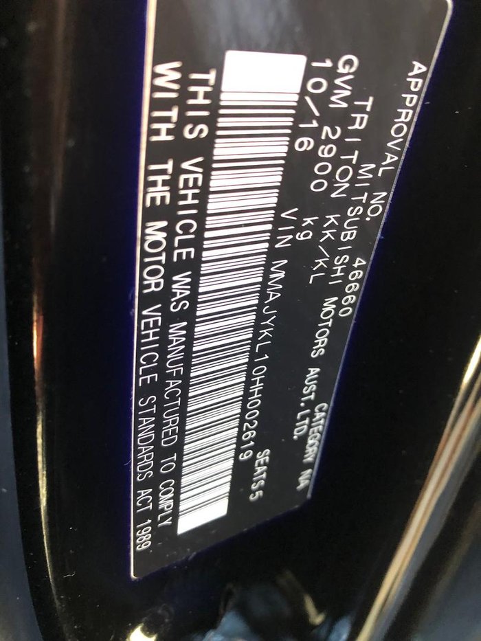 2016 Mitsubishi Triton GLS MQ MY17 4X4 Dual Range Black