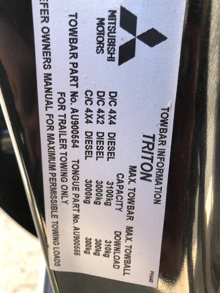 2016 Mitsubishi Triton GLS MQ MY17 4X4 Dual Range Black