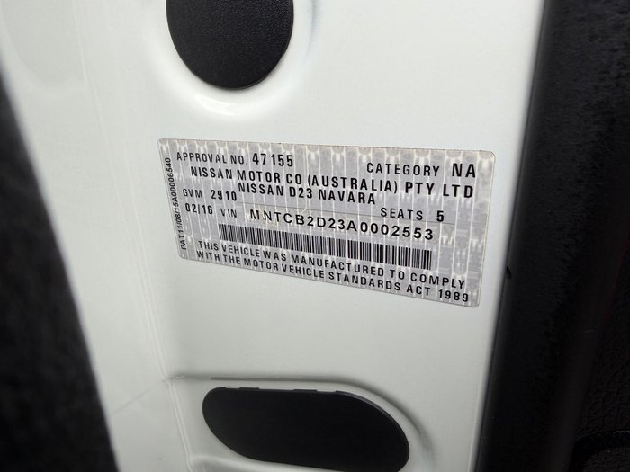 2016 Nissan Navara ST-X D23 4x2 White Diamond