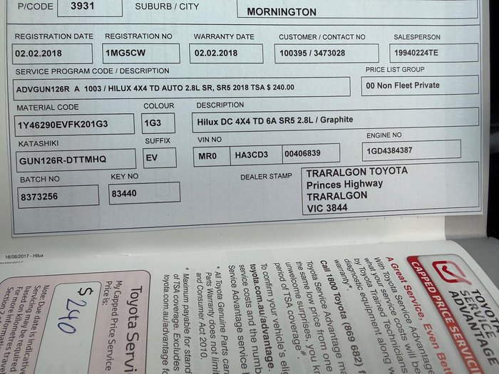 2017 Toyota Hilux SR5