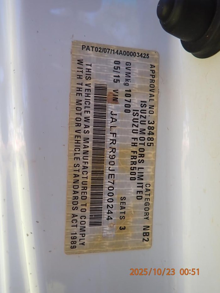 2015 Isuzu Frr 500 WHITE