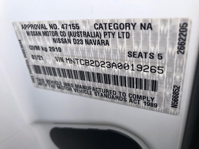 2021 Nissan Navara ST D23 MY21 4x2 Solid White