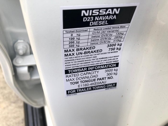 2021 Nissan Navara ST D23 MY21 4x2 Solid White