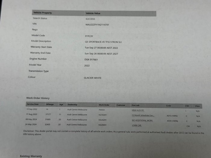 2022 Audi Q5 45 TFSI S line FY MY22 4X4 On Demand Glacier White