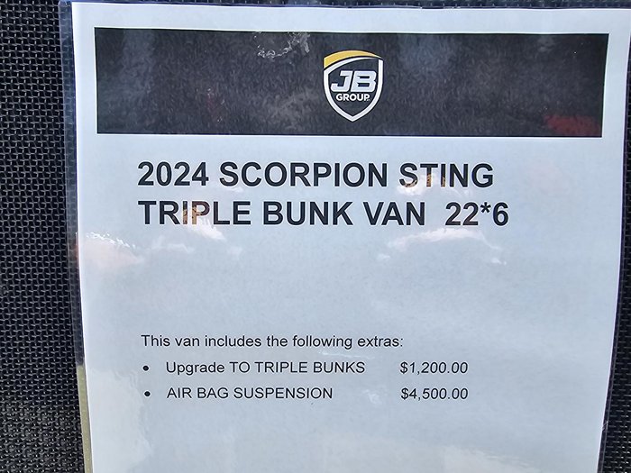 2024 JB Caravans Scorpion Sting 22'6 - 3 Bunk