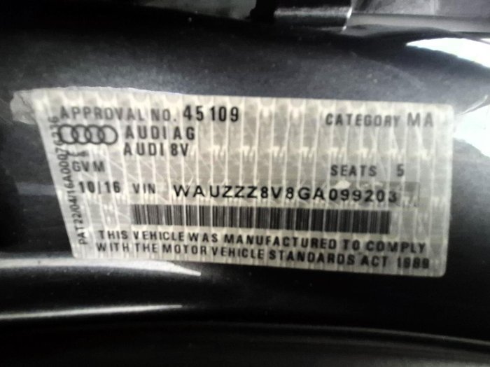 2016 Audi A3 Ambition 8V MY16 Four Wheel Drive Daytona Grey Pearl