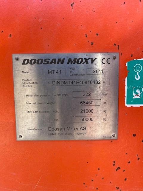 2011 Doosan Moxy Mt-41 Dump Truck