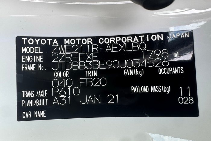 2021 Toyota Corolla Ascent Sport Hybrid