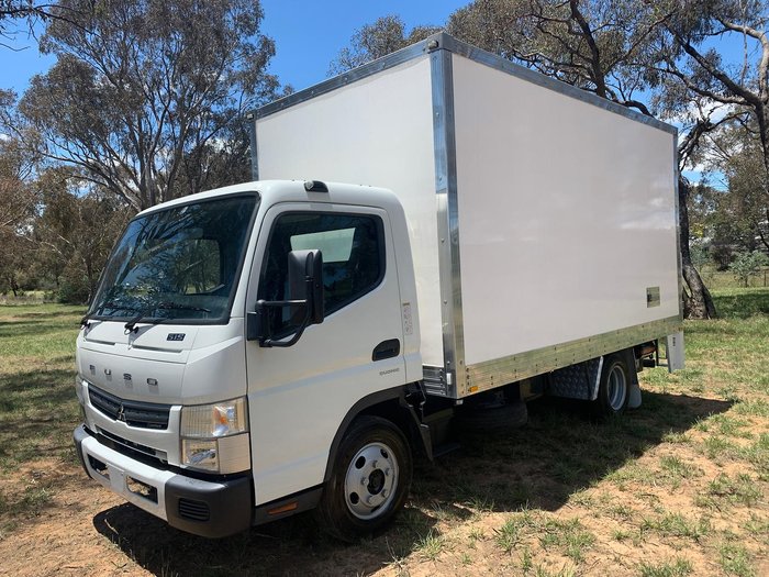 2019 Fuso Canter 515 Wide Cab Rental Pantech With 750Kg Tuckaway Tailgate Loader In Stock Now! White