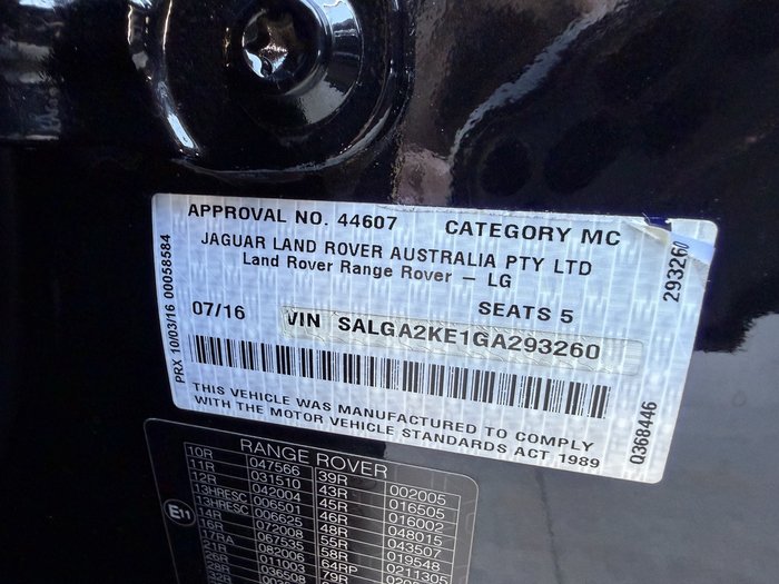 2016 Land Rover Range Rover TDV6 Vogue