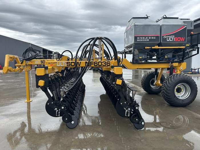 0 SERAFIN ULTISOW NARROW FOLD SINGLE DISC SEEDER NEW YELLOW