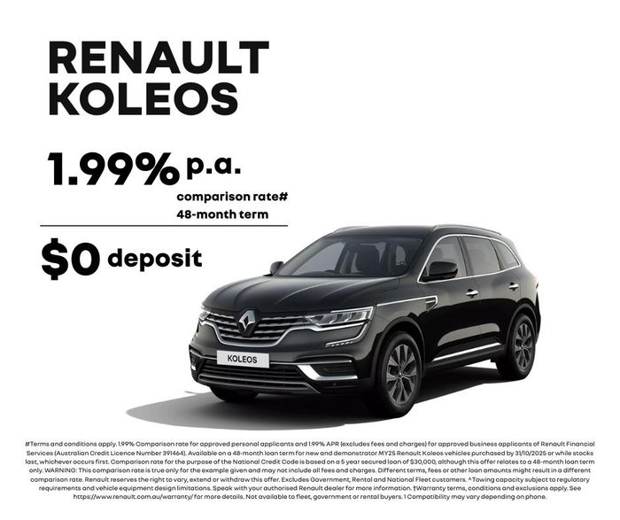 2025 Renault Koleos Evolution HZG MY25 Metallic Black